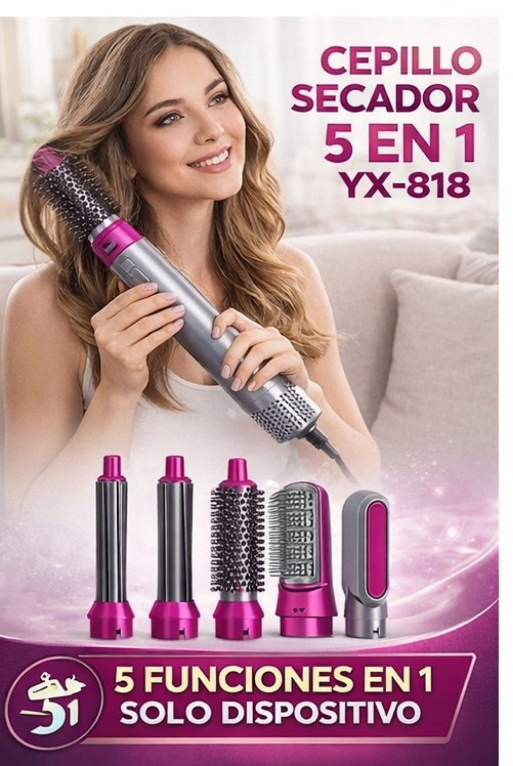 CEPILLO SECADOR 5 EN 1 YX-818