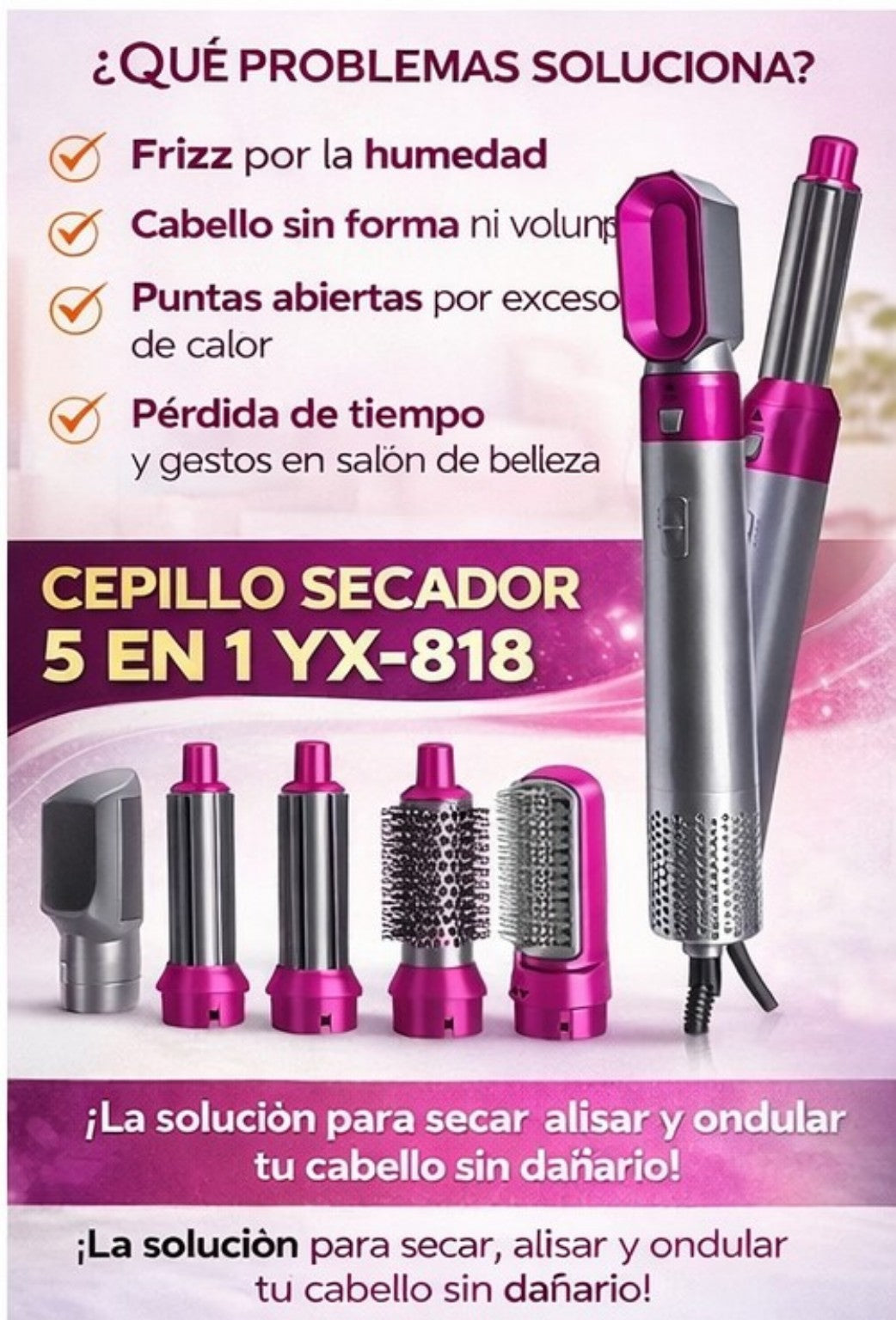 CEPILLO SECADOR 5 EN 1 YX-818
