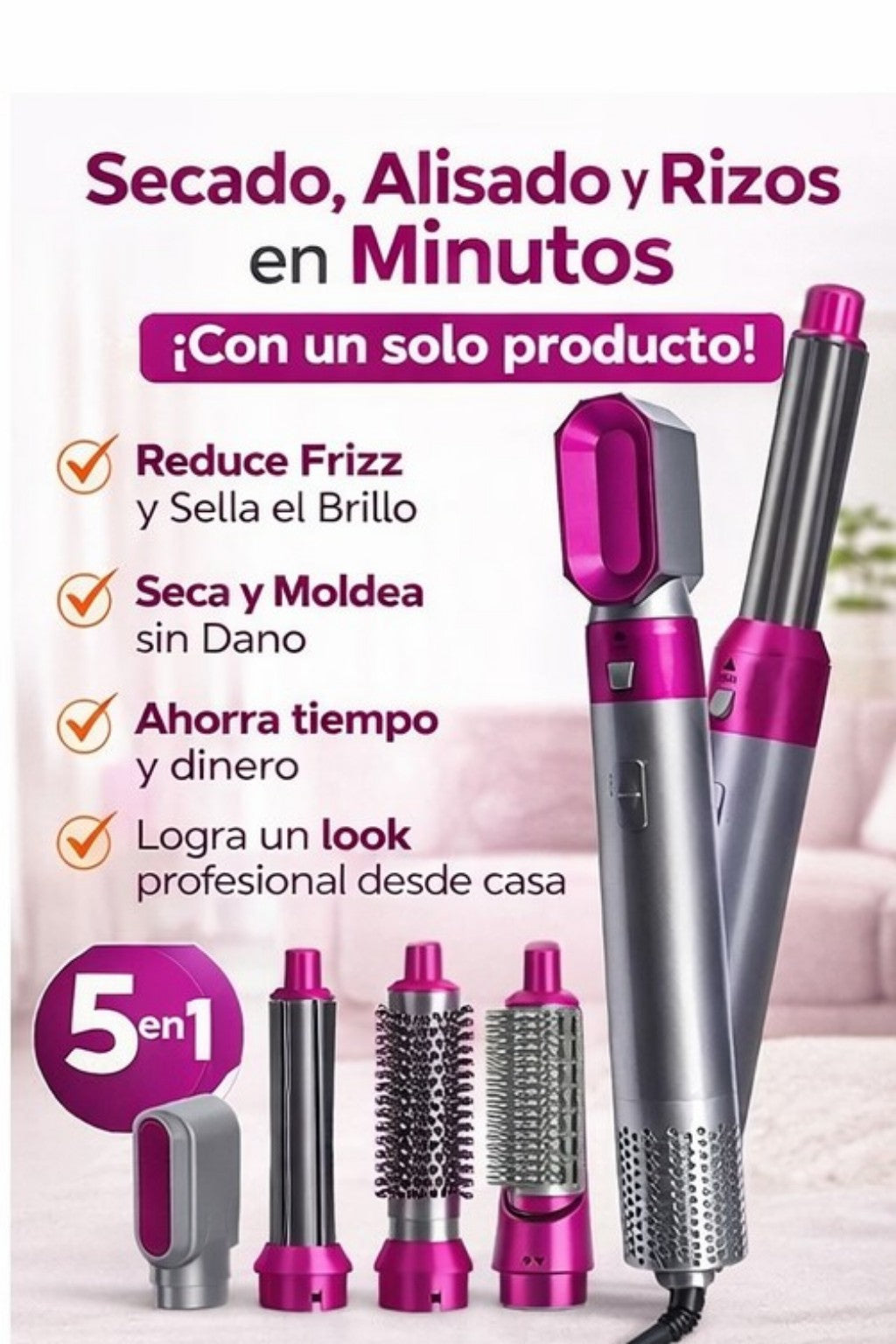 CEPILLO SECADOR 5 EN 1 YX-818